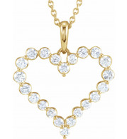 14K Yellow 1 CTW Diamond Heart 18 Necklace - 6496060000P
