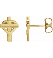 14K Yellow Heart & Cross Earrings - R17019601P