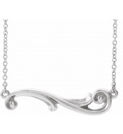 14K White Freeform Bar 18 Necklace - 86873605P