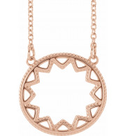 14K Rose Milgrain Sun 16-18 Necklace - 86764602P