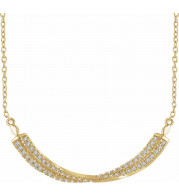 14K Yellow 1/4 CTW Diamond Twisted Bar 16-18 Necklace - 65306060001P