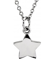 14K White Tiny Poshu00ae Star 16-18 Necklace - 857851002P