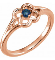 14K Rose Blue Sapphire Youth Flower Ring - 71944602P