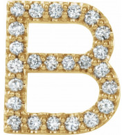14K Yellow 1/10 CTW Diamond Single Initial B Earring - 867976006P