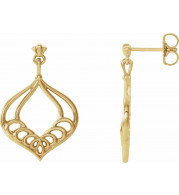 14K Yellow Vintage-Inspired Dangle Earrings - 86882601P