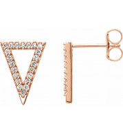 14K Rose 1/4 CTW Diamond Triangle Earrings - 86375602P