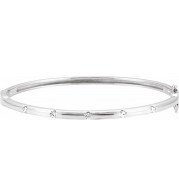 14K White 1/4 CTW Diamond Bangle Bracelet - 65101100100P