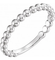 14K White 2.5 mm Stackable Bead Ring - 516081007P