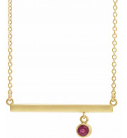 14K Yellow Ruby Bezel-Set 18 Bar Necklace - 869056131P