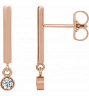 14K Rose 1/8 CTW Diamond Bar Earrings - 869066034P