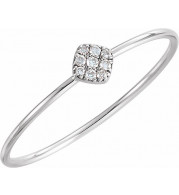 14K White 1/8 CTW Diamond Petite Square Ring - 65192360000P