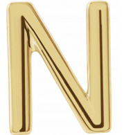 14K Yellow Single Initial N Earring - 86800180P