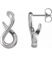 14K White Infinity-Inspired Drop Earrings - 87080600P