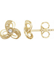 14K Yellow 1/6 CTW Diamond Knot Earrings - 65305560001P
