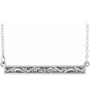 Platinum Sculptural-Inspired Bar 16-18 Necklace - 86703603P