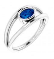 14K White Blue Sapphire Ring - 720126000P
