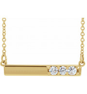 14K Yellow 1/5 CTW Diamond Bar 16-18 Necklace - 86773606P