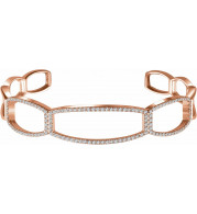 14K Rose 3/4 CTW Diamond Cuff 6 1/4 Bracelet - 65229760002P