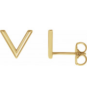 14K Yellow V Earrings - 86323107P