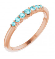 14K Rose Blue Zircon Stackable Ring - 72022627P