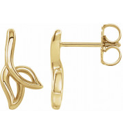 14K Yellow Freeform Leaf Earrings - 86996601P