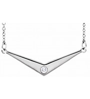 14K White .03 CTW Diamond Solitaire V 18 Necklace - 86787600P