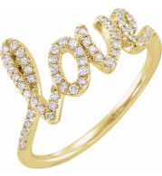 14K Yellow 1/4 CTW Diamond Love Ring - 653604600P