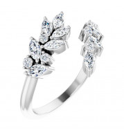 14K White 1/2 CTW Diamond Bypass Ring - 124108600P