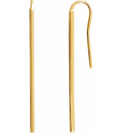 14K Yellow Vertical Bar Earrings - 651815100P