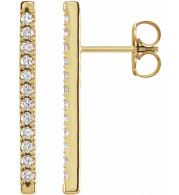 14K Yellow 1/3 CTW Diamond French-Set Bar Earrings - 87066606P