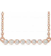 14K Rose 1/4 CTW Diamond Bar 16 Necklace - 86887612P