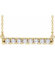 14K Yellow 1/2 CTW Diamond French-Set Bar 18 Necklace - 86969726P