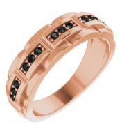 14K Rose 1/4 CTW Black Diamond Pattern Ring - 9860604P