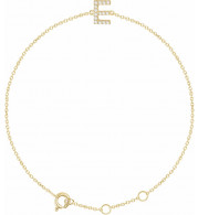 14K Yellow .06 CTW Diamond Initial E 6-7 Bracelet - 65268960031P