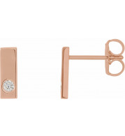 14K Rose .06 CTW Diamond Bar Earrings - 867826002P