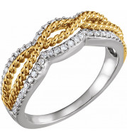 14K White & Yellow 1/4 CTW Diamond Ring - 65214860000P
