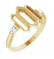 14K Yellow 1/8 CTW Diamond Geometric Ring - 123966601P