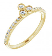 14K Yellow 1/5 CTW Diamond Three-Stone Asymmetrical Stackable Ring - 123298604P