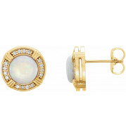 14K Yellow Opal & 1/8 CTW Diamond Earrings - 862846001P