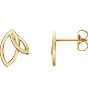 14K Yellow Double Leaf Earrings - 86464606P