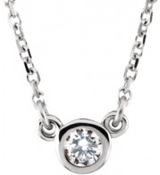 14K White 1/6 CT Diamond Solitaire 18 Necklace - 6113460002P