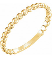 14K Yellow 2 mm Stackable Bead Ring - 516081002P