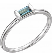 14K White London Blue Topaz Stackable Ring - 71882600P