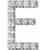 14K White .06 CTW Diamond Single Initial E Earring - 867976020P