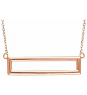 14K Rose Rectangle 16-18 Necklace - 65194960002P
