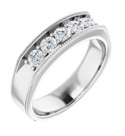 14K White 3/4 CTW Diamond Men's Ring - 1232916020P