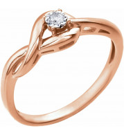 14K Rose .04 CT Diamond Ring - 65204060001P