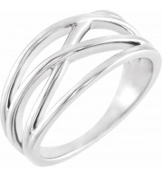 14K White 10.2 mm Criss-Cross Ring - 51514101P