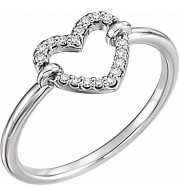 14K White .07 CTW Diamond Heart Ring - 122972600P