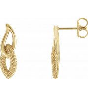 14K Yellow Beaded Drop Earrings - 86542601P